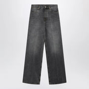 GUCCI Grey stone-washed wide-leg jeans