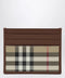 Burberry Check credit card holder in coated cotton, beige