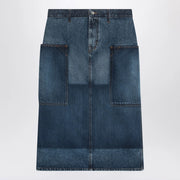 GUCCI Patchwork blue skirt in denim