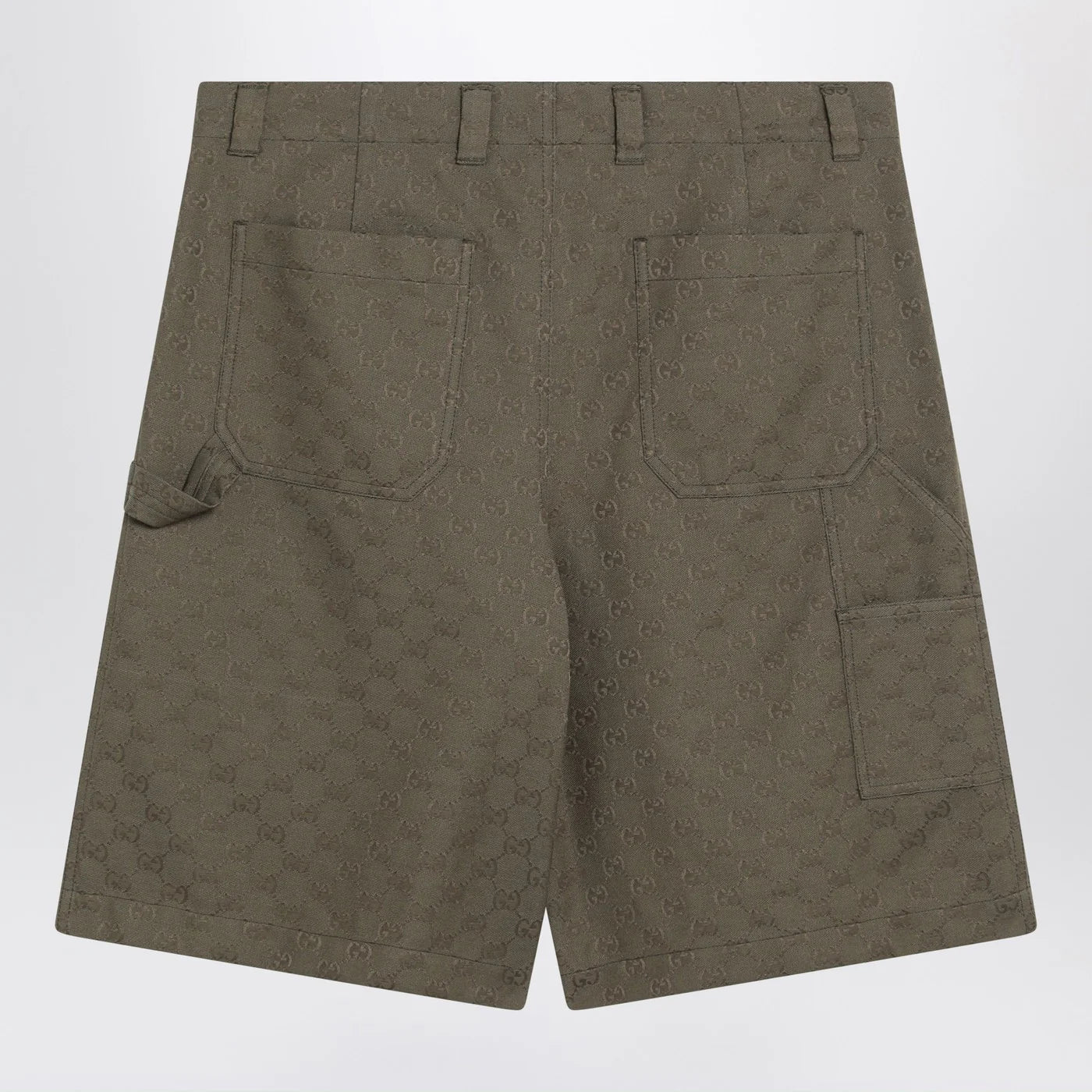 GUCCI Forest green Bermuda shorts in GG fabric
