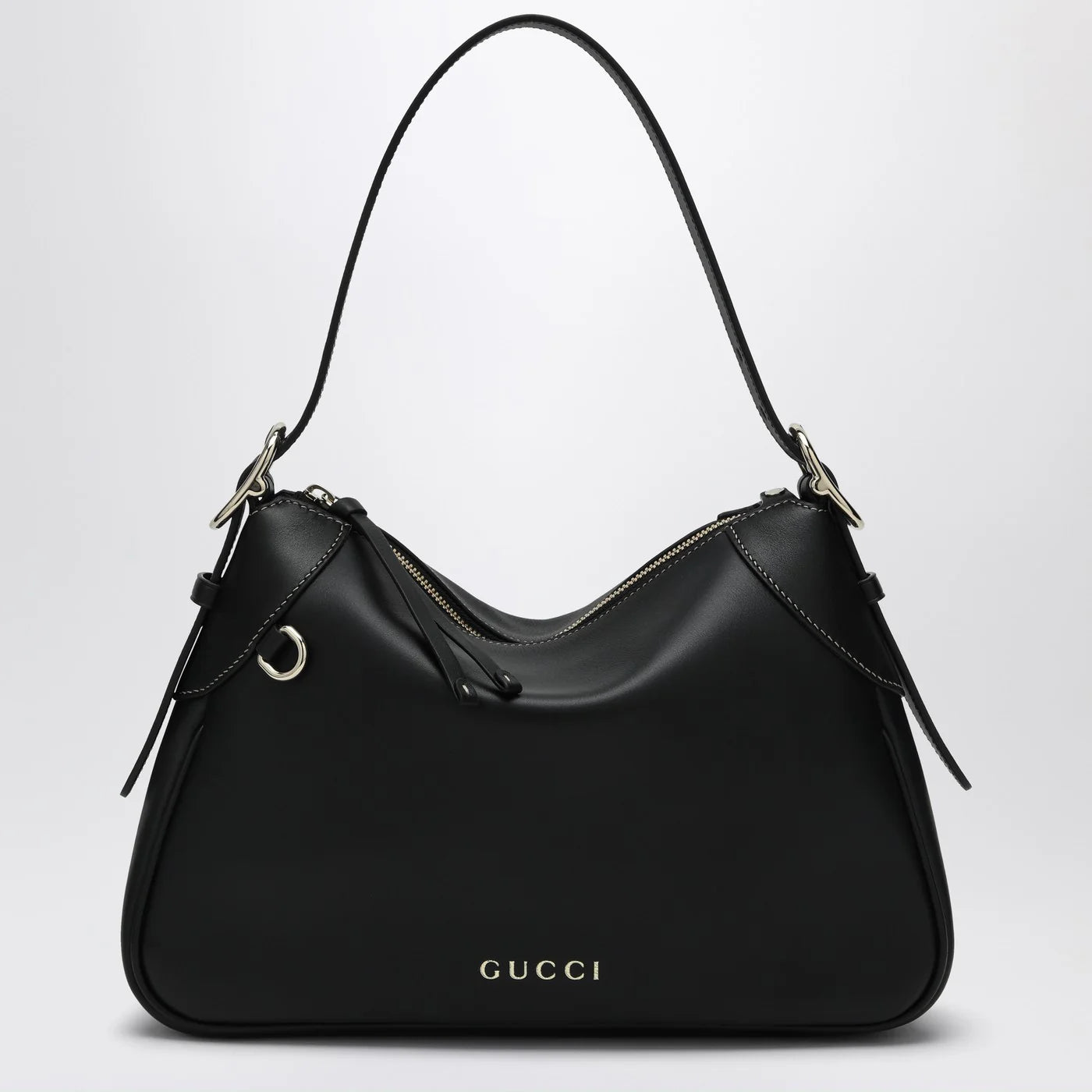 GUCCI GG Emblem medium black shoulder bag