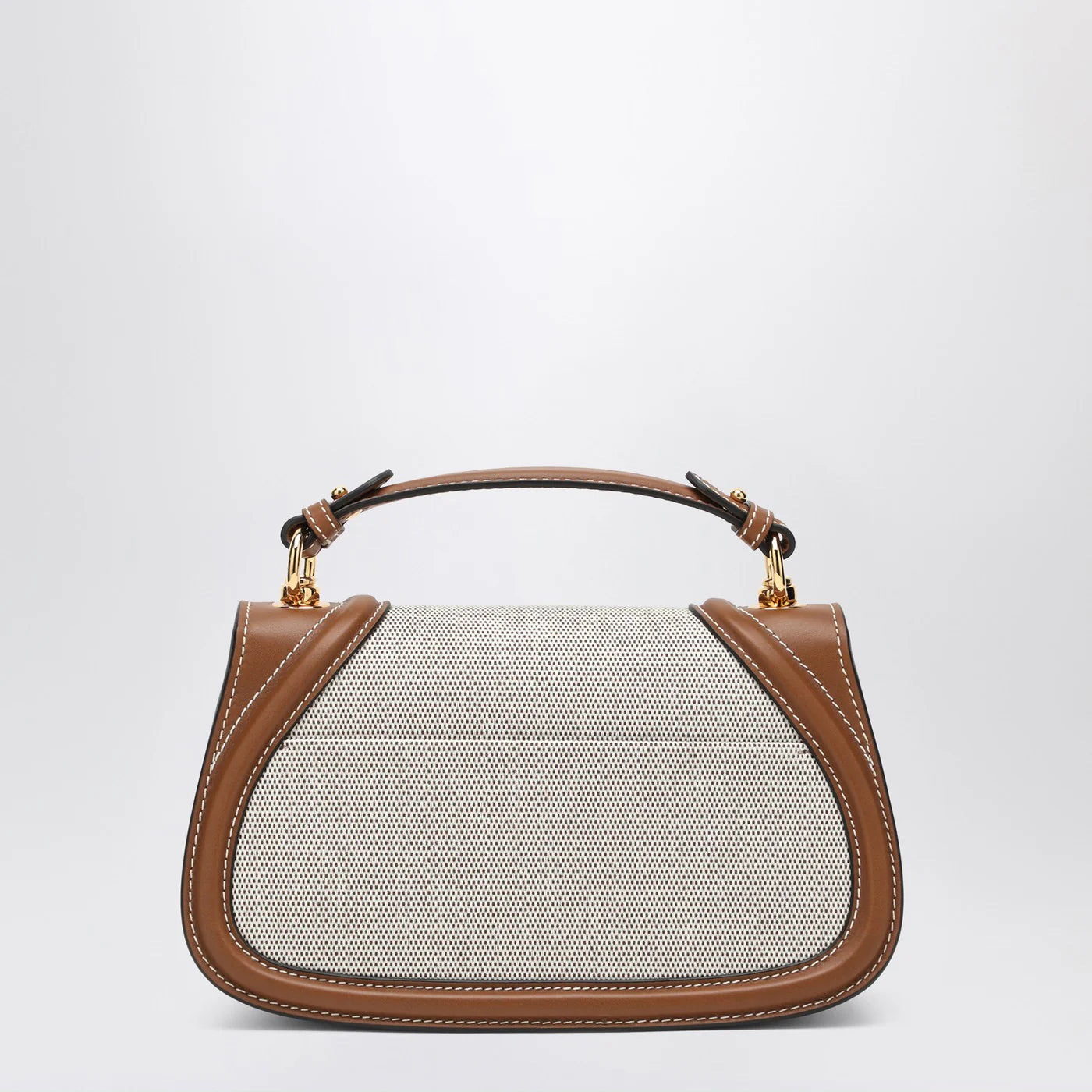 GUCCI Blondie medium minus bag in fabric and brown leather