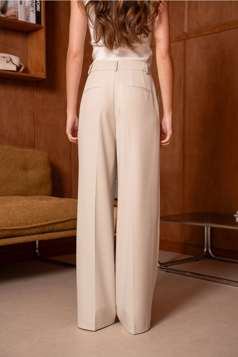 Wide-Cut Tailored Trousers
