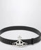 Vivienne Westwood Leather belt with Orb buckle in black