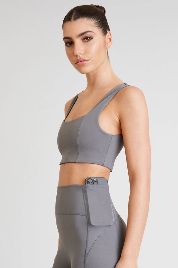 Hustle Square Neck Sports Bra (Greystone)-Sports bra-All Fenix-XS-Urbanheer