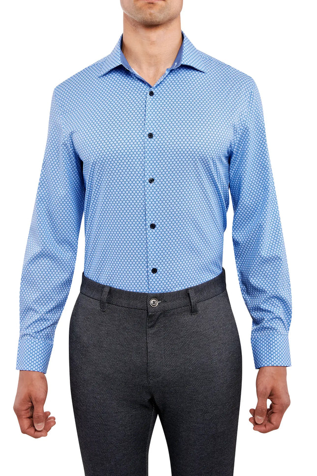 Concentric Circle 4-Way Stretch Slim Fit Dress Shirt-Clothing - Men-W.R.K-Urbanheer