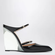 GUCCI Black sabots with transparent wedge
