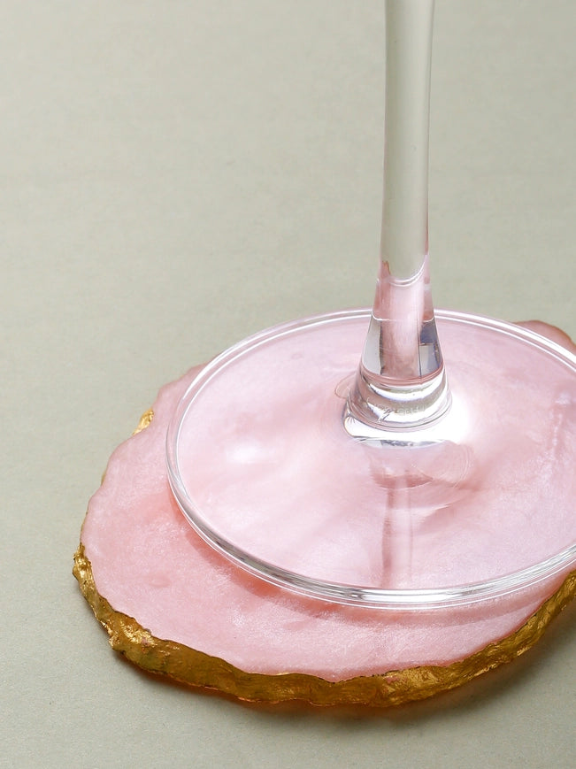 Pink Resin Coaster Set of 4-Coaster-Tiramisu-4 x 4 x 0.3 in (10.2 x 10.2 x 0.6 cm)-Urbanheer