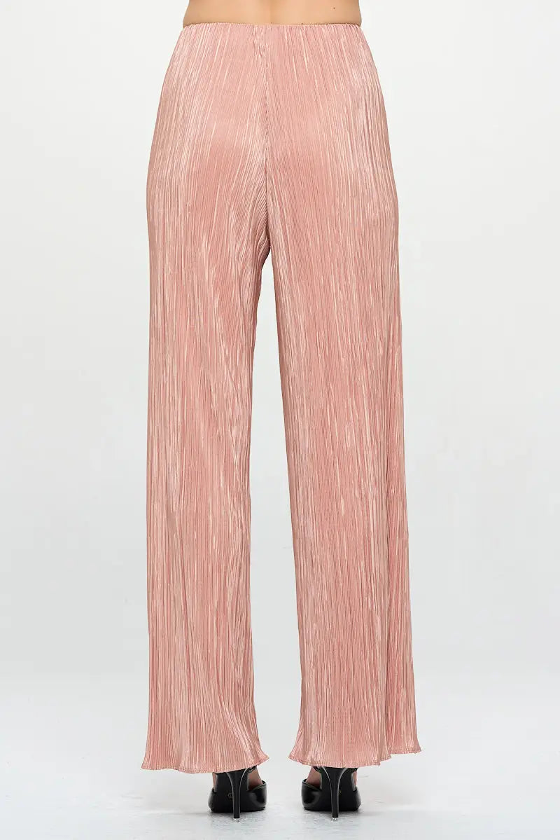 Vibrant Plisse Straight Leg Pants-Clothing - Women-Renee C.-S-Urbanheer