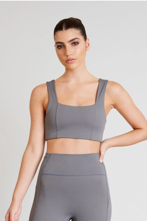 Hustle Square Neck Sports Bra (Greystone)-Sports bra-All Fenix-XS-Urbanheer