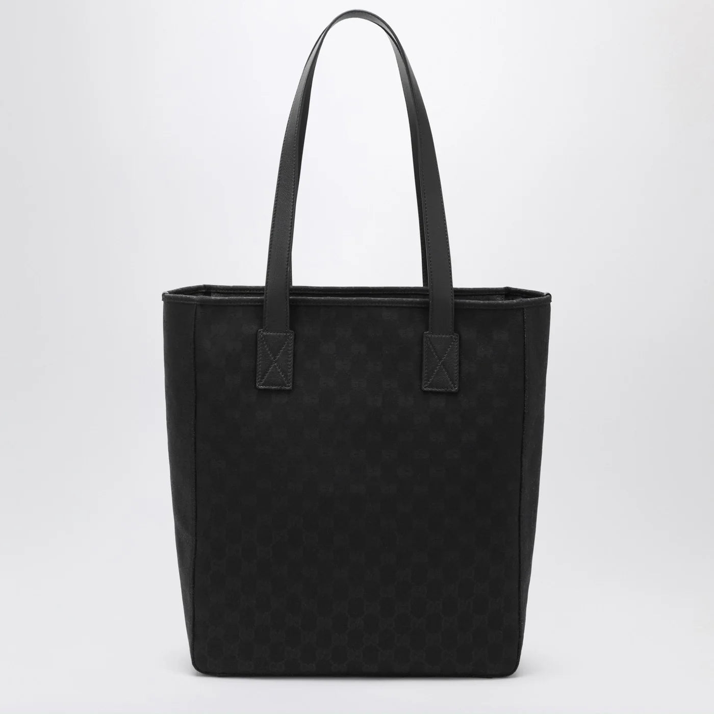 GUCCI GG black fabric shopping bag