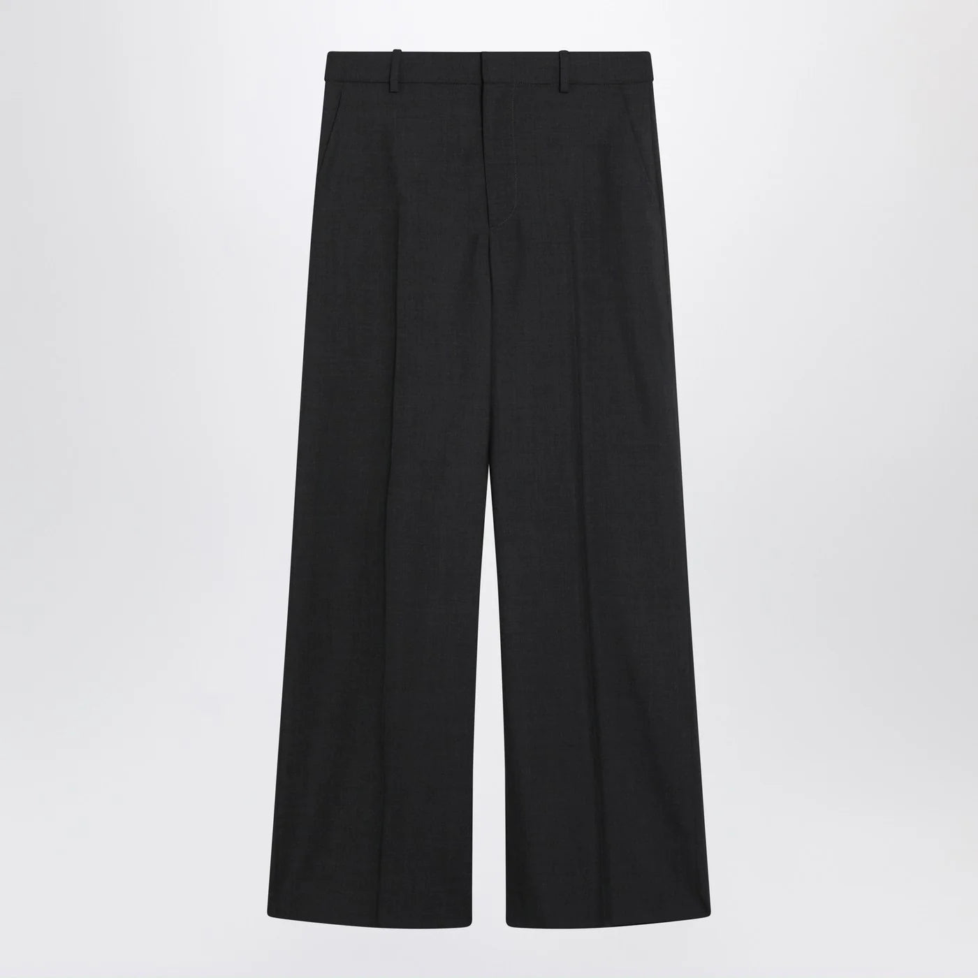 GUCCI Wide-leg grey wool trousers