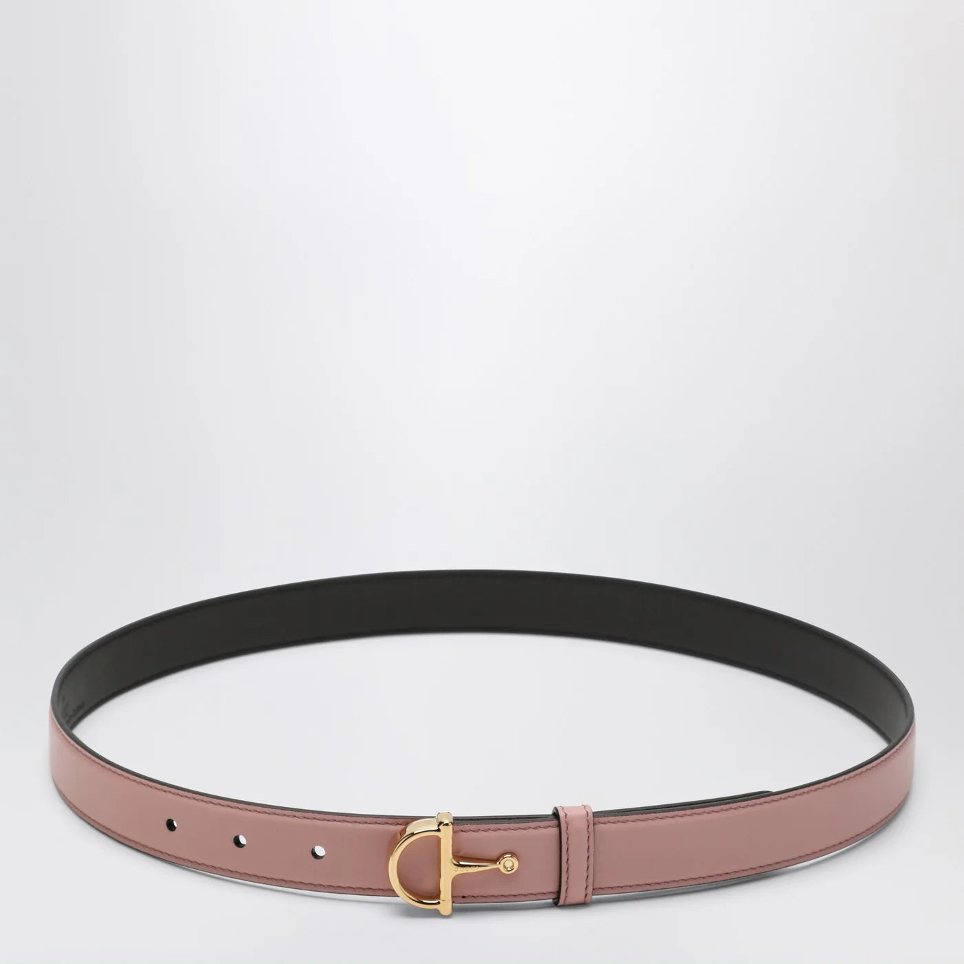 GUCCI Thin pink belt with Half Horsebit buckle