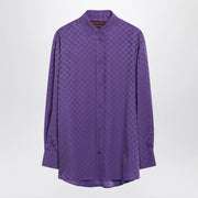 GUCCI Purple oversized GG jacquard silk shirt