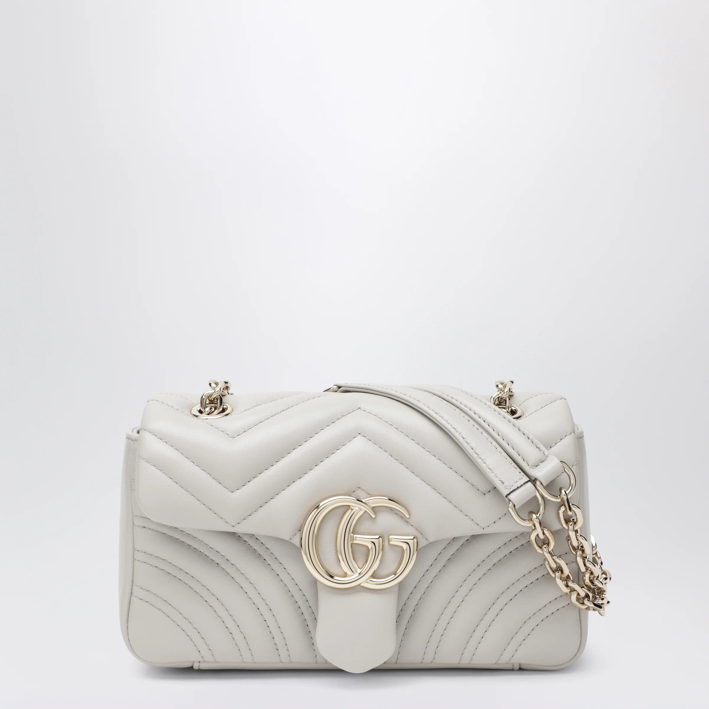 GUCCI Small white GG Marmont shoulder bag