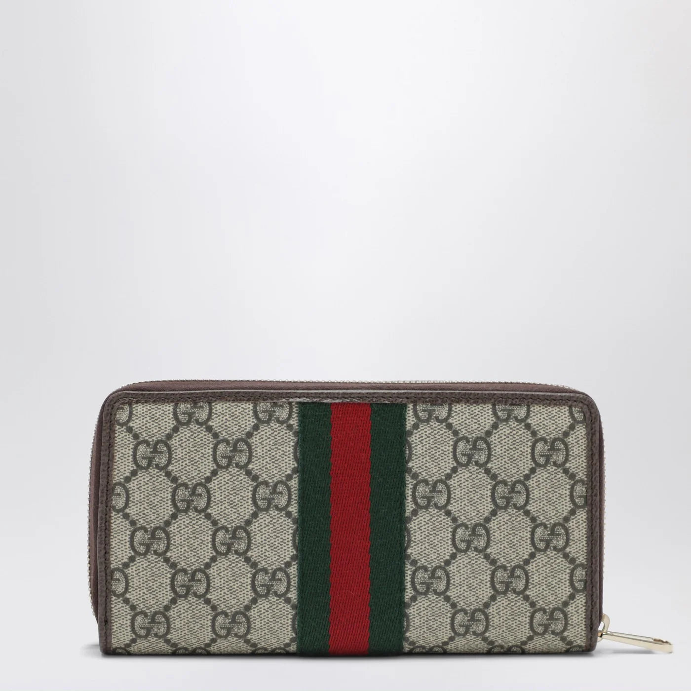 GUCCI Ophidia zip-around wallet in beige and brown GG Supreme canvas