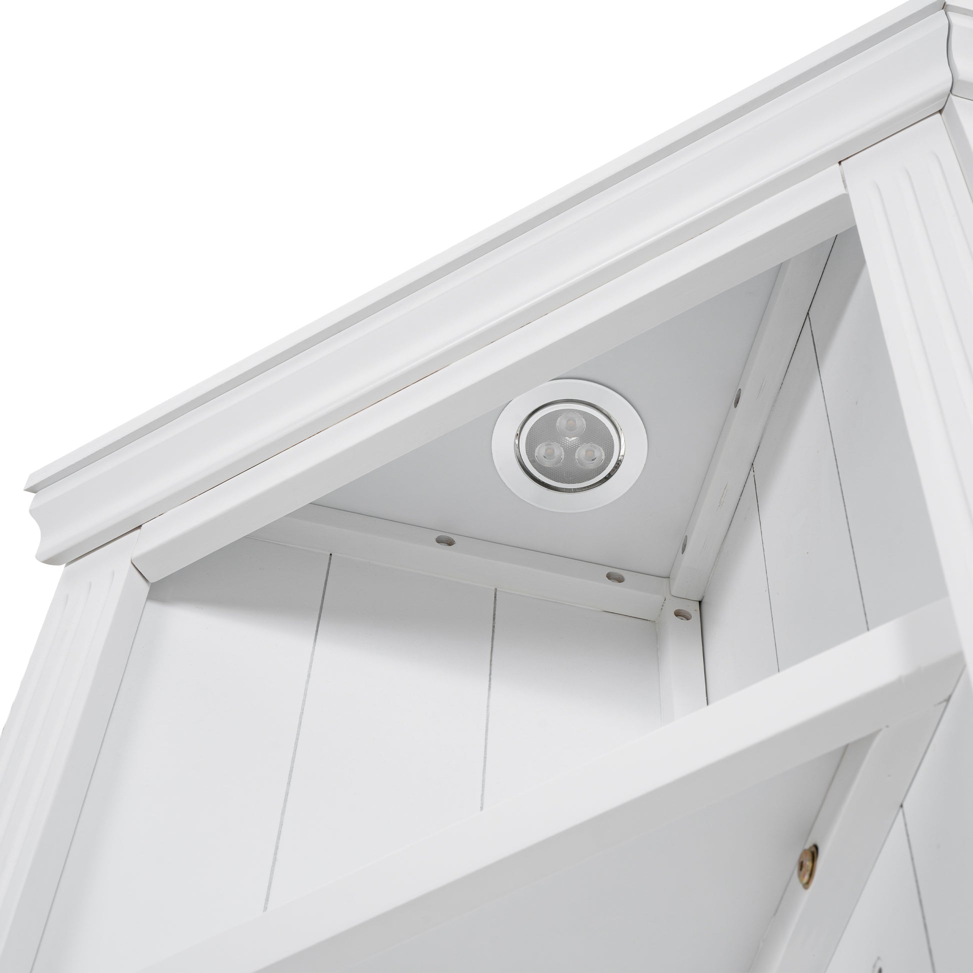 83.4'Tall Modern Corner Shelf,5 Tier Corner Bookcase with LED Light, Storage Standing Shelf Unit,-UH Decor-Default-Urbanheer