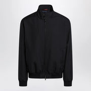 GUCCI Blue zip-up jacket in wool-blend twill