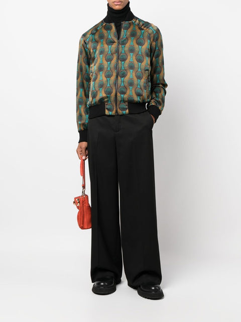 Ozwald Boateng Printed silk bomber jacket