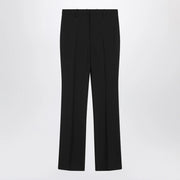 GUCCI Black wool pinstripe trousers