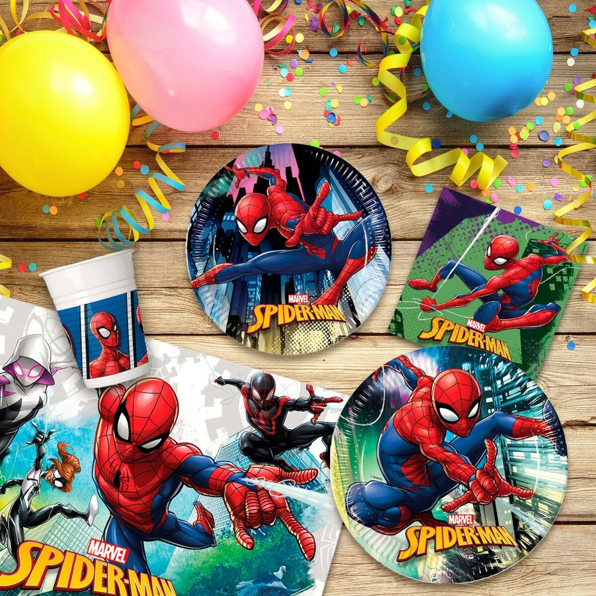 Party supply set Spider-Man 66 Pieces-Home and cooking, Sewing and handicrafts-Spider-Man-Urbanheer