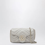 GUCCI GG Marmont mini shoulder bag in light grey leather