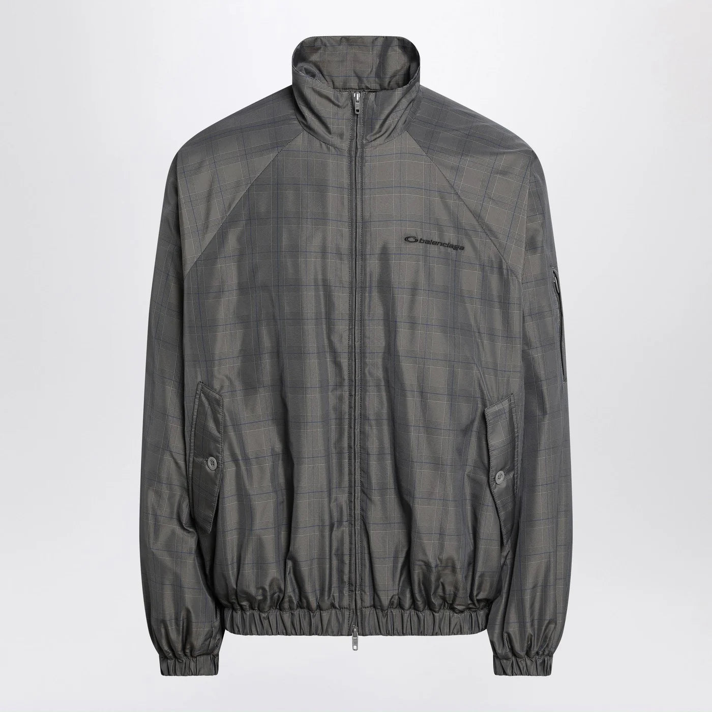Balenciaga Grey/blue nylon zip-up jacket