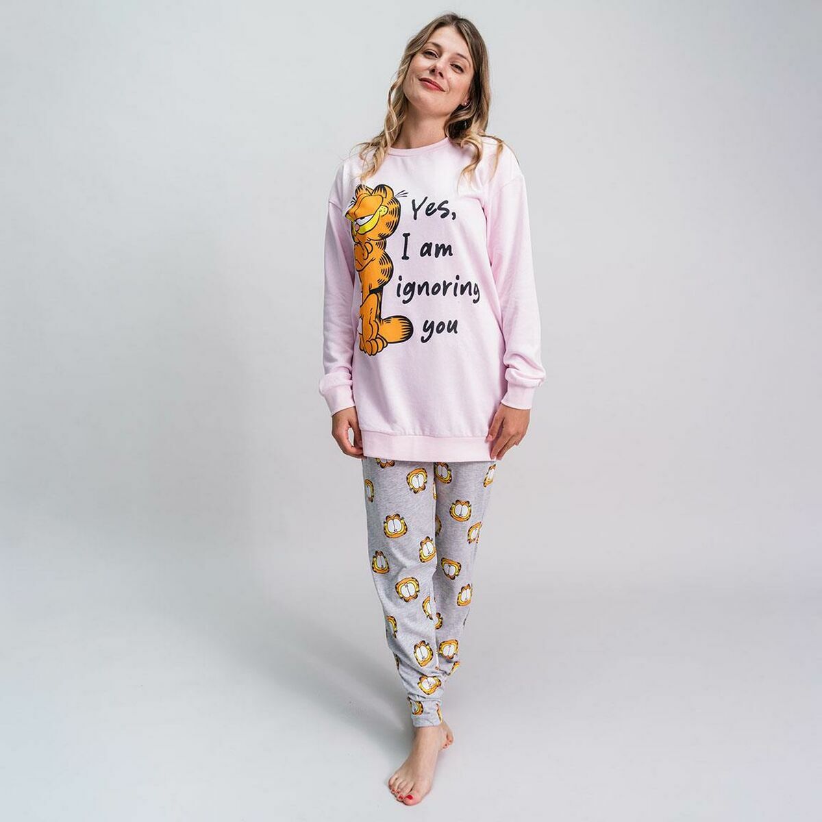 Pyjama Garfield Light Pink-Clothing, Women-Garfield-Urbanheer