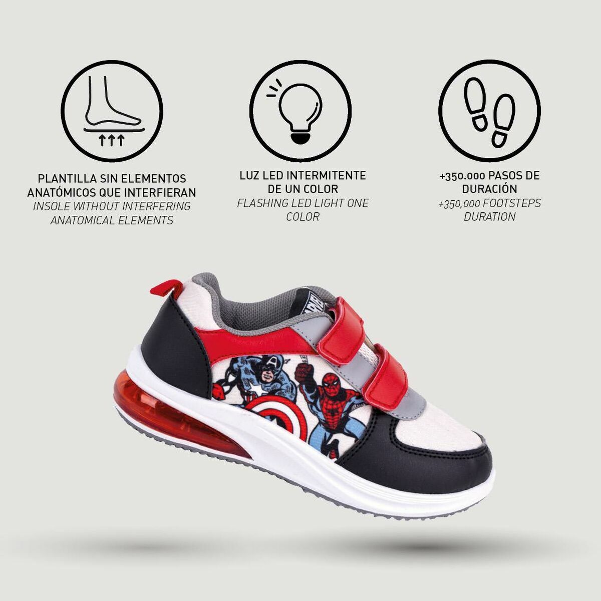 LED Trainers The Avengers Velcro Black-Shoes and accessories, Shoes-The Avengers-Urbanheer