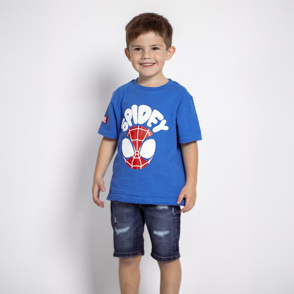 Child's Short Sleeve T-Shirt Spidey Blue-Clothing, Girls-Spidey-Urbanheer