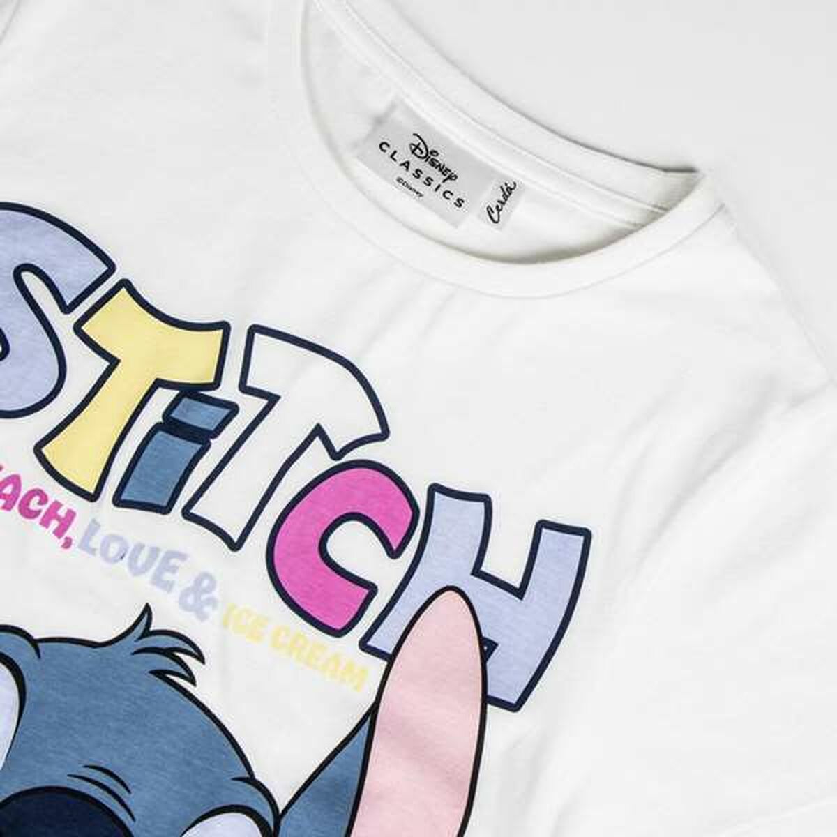 Child's Short Sleeve T-Shirt Stitch White-Clothing, Girls-Stitch-Urbanheer