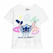 Child's Short Sleeve T-Shirt Stitch White-Clothing, Girls-Stitch-Urbanheer