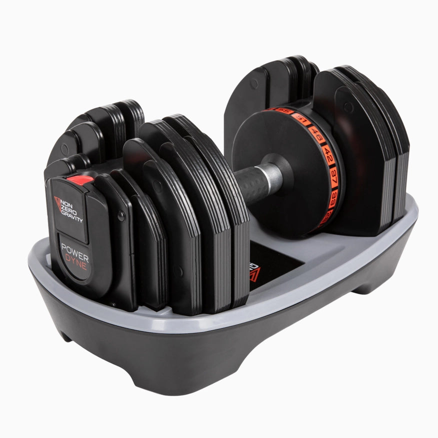 Powerdyne Adjustable 55Lbs Dumbbell - Coal (Single)-Dumbbell-Nonzero Gravity-5 to 55lbs-Urbanheer