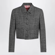 GUCCI Cropped wool jacket with black/white texture