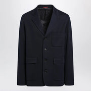 GUCCI Blue single-breasted cotton jersey jacket