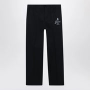 GUCCI Blue cotton trousers with logo print