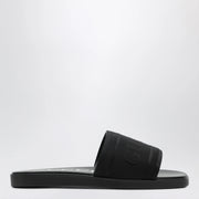 GUCCI Black jacquard fabric slides
