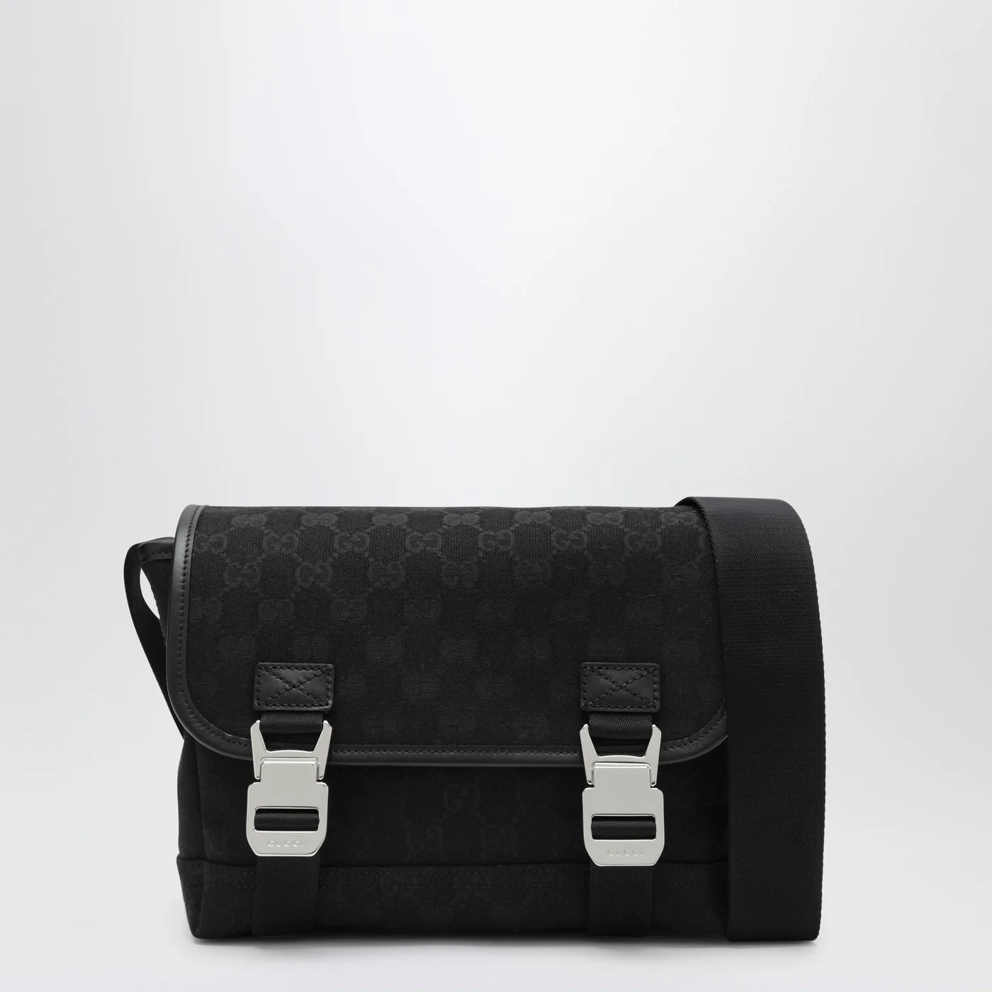 GUCCI Small black GG fabric shoulder bag