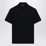 GUCCI Midnight blue stretch cotton piqué polo shirt