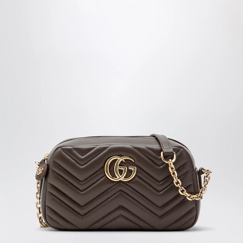 GUCCI Small GG Marmont camera bag in taupe nappa leather