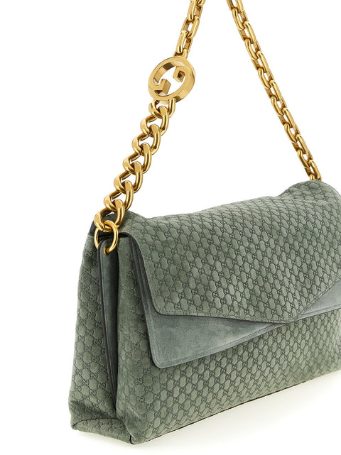 Gucci Gg Large Suede Shoulder Bag