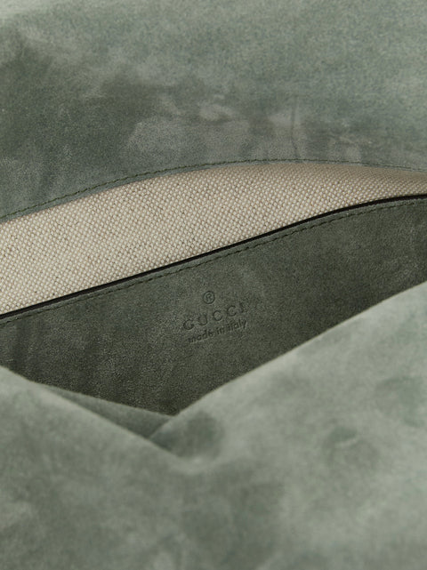 Gucci Gg Large Suede Shoulder Bag