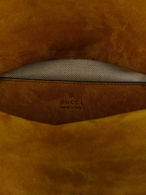 Gucci Gg Medium Suede Shoulder Bag