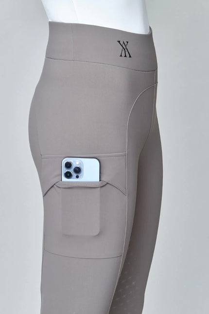 Compression Pull-On Riding Breeches Taupe-Breeches-Yagya-Urbanheer