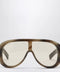 GUCCI Light brown tortoiseshell rectangular sunglasses