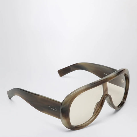 GUCCI Light brown tortoiseshell rectangular sunglasses