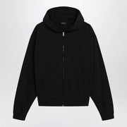 GUCCI Black zip hoodie in cashmere blend with logo print
