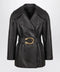 GUCCI Black leather jacket with Dionysus belt