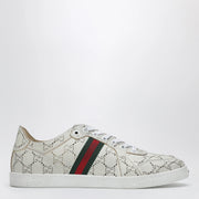 GUCCI White Stretch Sneakers with laser-cut GG motif