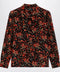 GUCCI Printed silk shirt with bow in black/red